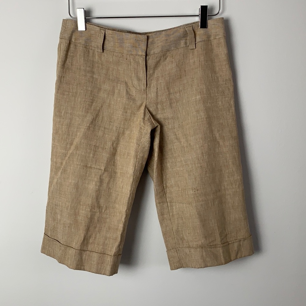 TRINA TURK Linen Blend Cuffed Bermuda Shorts 2
